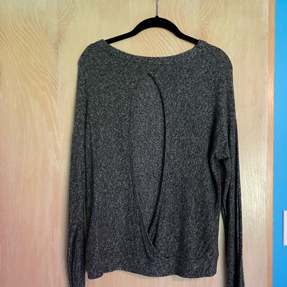 Don’t Ask Why Gray Open Back Sweater - image 2